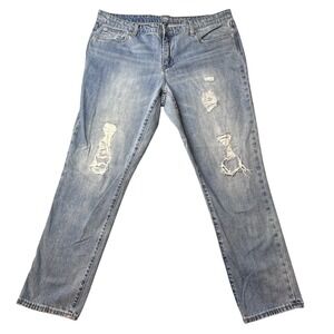 GAP Women's Light Wash Distressed Boyfriend Jeans Size 18